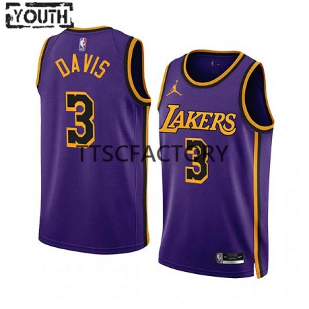 Camiseta Niños NBA Los Angeles Lakers Anthony Davis 3 Jordan 2022-23 Statement Edition Violeta Swingman